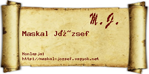 Maskal József névjegykártya